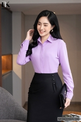 Áo Sơ Mi Dài Tay Cổ Đức Nẹp Dấu Khuy cơ bản phù hợp nhiều kiểu dáng NKSM2010011 ( Ko kèm QU/CV/PK)