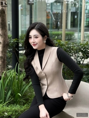 Gile 2 lớp cổ ve liền lịch sự, nhẹ nhàng NKAK2509002