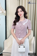 Áo Sơ Mi UK Fashion Công Sở Thiết Kế Cổ Kép, Họa Tiết Hoa Nhẹ Nhàng, Thanh Lịch, Nữ Tính UKSM2406007