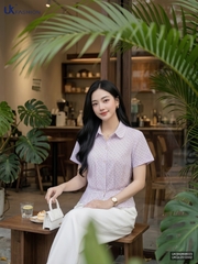Sơ mi hoa nhí cổ sen súp UKSM2606023 ( Áo rời ko kèm CV/QU/PK )