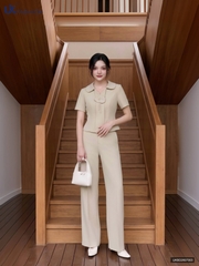 Bộ đồ sơ mi hoa lan + quần ống đứng ( Set bao gồm áo + quần ống đứng )