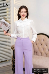 NK FASHION Áo Sơ Mi Cổ Sen Đô Kép Thanh Lịch, Nữ Tính NKSM2309015