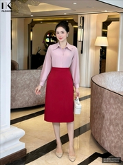 SƠ MI CỔ NƠ TAY BỒNG TRẺ TRUNG, THANH LỊCH NKSM2409002