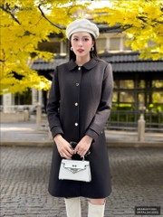 Áo Khoác Dạ Cổ Sen Dáng Dài NK Fashion Công Sở Nữ Sang Trọng, Thanh Lịch Vải Mềm Mịn UKAK2411001