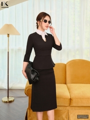 Sơ mi text kim tuyến peplum sang xin, kiểu cách NKSM2507019