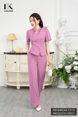 NK Fashion Áo Sơ Mi Peplum Nơ Vạt Lệch Sang Trọng, Thanh Lịch NKSM2401013
