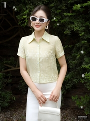 Sơ mi croptop cổ đức hoa mát lịm, nhẹ nhàng, thoải mái NKSM2605016