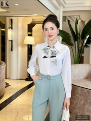 SƠ MI CỔ NƠ TAY BỒNG TRẺ TRUNG, THANH LỊCH NKSM2409002