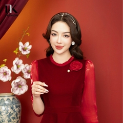 NK FASHION Hoa Mẫu Đơn Xiên Ngọc Phụ Kiện Cài Áo Đẹp Sang, Cao Cấp NKPK2312001