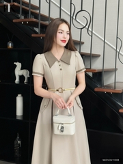 Đầm Phối Cổ Lady Nữ Tính Vải Mềm Mịn NKDV2411008 ( Ko kèm PK)