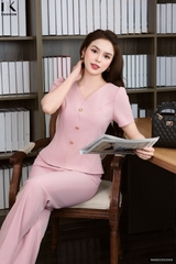 Bộ đồ quần ống đứng áo nẹp song sang chảnh, lịch sự NKBD2502005