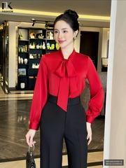 Sơ Mi Lụa Cổ Nơ NK FASHION Thời Trang Công Sở Trẻ Trung, Sang Trọng, Dễ Phối Đồ NKSM2409018