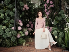 Kí giả vai chùm lá cổ 2 lớp xinh xắn LUAK2509001