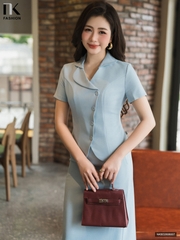 Set cổ B vạt chéo + chân váy bút chì NKBD2606007 ( Set cả áo + chân váy )
