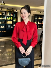 Sơ Mi Lụa Cổ Nơ NK FASHION Thời Trang Công Sở Trẻ Trung, Sang Trọng, Dễ Phối Đồ NKSM2409018