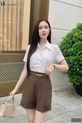 Sơ mi xếp ngực chéo kiểu cách mới UKSM2504018