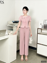 Sơ mi phối cổ hoa ngực xinh xắn, điệu đà, ghép set sang chảnh NKSM2501010 ( Không kèm CV/QU/PK)