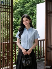 Sơ mi cổ đức 3 ly kép UKSM2606013 ( Áo rời ko kèm CV/QU/PK)