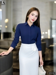 Áo Sơ Mi Dài Tay Cổ Đức Nẹp Dấu Khuy cơ bản phù hợp nhiều kiểu dáng NKSM2010011 ( Ko kèm QU/CV/PK)