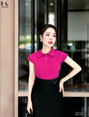 Áo Thun Vai Chờm Cổ Sen Thoải Mái, Nữ Tính Nàng Diện Hàng Ngày NKAT2501007
