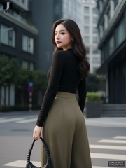 Quần ống rộng đơn giản, dễ mặc tôn dáng UNQU2511001