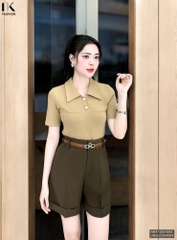 Áo Thun Cổ Nhọn 2 Cúc  Thanh Lịch, Năng Động Vải Mềm Mịn NKAT2501008