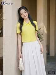Sơ mi cổ sen ôm vừa gọn gàng UKSM2507024