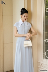 Đầm vai chờm phối cổ đơn giản mà sang LUDV2504001