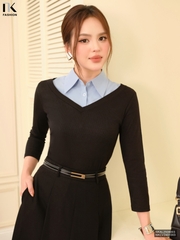 Áo len cổ tim tay lỡ mềm mại, ấm áp, dễ mặc NKAL2508003