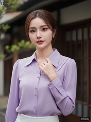 Sơ mi mí dọc vai cơ bản, lịch sự UKSM2510001