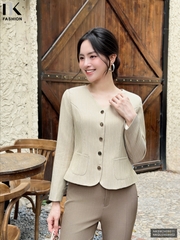 Áo Kí Giả Kẻ hai Lớp Túi Ốp Nk Fashion Thời Trang Công Sở Thanh Lịch, Trẻ Trung, Dễ Mặc NKSM2409011