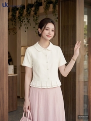 Sơ mi ly súp bèo gấu UKSM2607006 ( Áo rời không kèm CV/QU/PK)