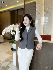 Gile 2 lớp cổ ve liền lịch sự, nhẹ nhàng NKAK2509002