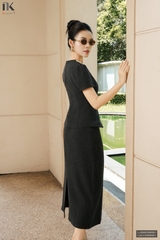 Áo phối nẹp cúc kiểu lên set sang xịn LUSM2506001 ( Ko kèm QU/CV/PK)