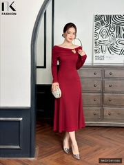Đầm len tiệc sang xịn, mềm mại, ấm áp NKDV2411005