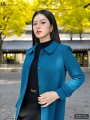 Áo Khoác Dạ Cổ Sen Dáng Dài NK Fashion Công Sở Nữ Sang Trọng, Thanh Lịch Vải Mềm Mịn UKAK2411001