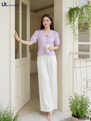 Sơ mi chấm bi bèo cổ nẹp UKSM2607001 ( Áo rời, Không kèm CV/QU/PK )