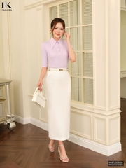 Thun cổ trụ lá nhọn tay lỡ dịu dàng, nữ tính NKAT2508006