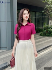 Sơ mi cổ đức can chéo ngực dễ mặc, nhiều màu sắc UKSM2502005