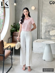 NK Fashion Áo Sơ Mi Kẻ Cổ Đức Túi Ốp Trẻ Trung, Nữ Tính NKSM2404009