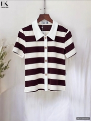 Áo thun kẻ to cúc nẹp kiểu dáng mới, trẻ trung, năng động NKAT2502007