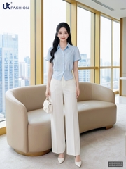 Sơ mi chấm bi cổ đức súp eo UKSM2605010 ( Áo rời ko kèm QU/CV/PK )