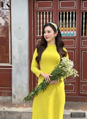 Áo dài lụa truyền thống, thanh lịch, duyên dáng, nhiều màu sắc NKDV2410005 - quần rời NKQU2312001