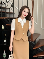 Áo Sơ Mi Cổ Đức Gile Sang Trọng, Quý Phái Vải Mềm Mịn NKSM2410001 ( Ko kèm QU/CV/PK)