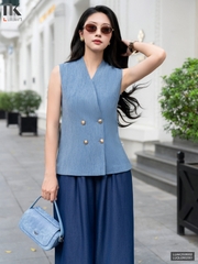 Áo ghile cổ neo 4 cúc sang chảnh LUAK2508002