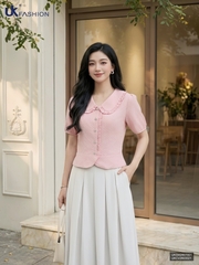 Sơ mi chấm bi bèo cổ nẹp UKSM2607001 ( Áo rời, Không kèm CV/QU/PK )