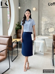 NK Fashion Áo Sơ Mi Kẻ Cổ Đức Túi Ốp Trẻ Trung, Nữ Tính NKSM2404009