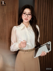 Sơ mi tơ xếp bấu mí nhẹ nhàng duyên dáng NKSM2510003
