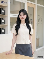 Sơ mi ly súp bèo gấu UKSM2607006 ( Áo rời không kèm CV/QU/PK)
