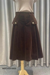 Chân Váy Nhung Xếp 2 Nắp Túi NKFCV2310003